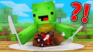 TINY JJ Pranked Mikey as FOOD in Minecraft Maizen [upl. by Noxin]