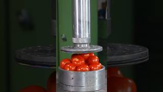 Tomatoes vs 150 ton hydraulic press 🫣 hydraulicpress crushing satisfying viral [upl. by Teleya]