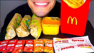 ASMR MCDONALDS VS TACO BELL ANIMAL STYLE FRIES CHEESY BURRITOS MUKBANG NO TALKING JERRY EATING [upl. by Adaiha]