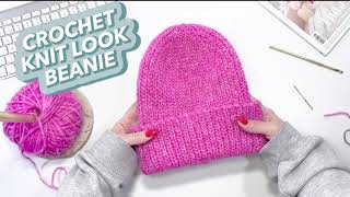 CROCHET TUTORIAL Stretchy Knit Look Beanie crochetbeanie crochettutorial crochetpattern [upl. by Plantagenet]