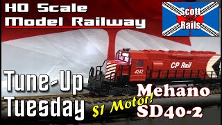 Tune Up Tuesday  Mehano CP Rail SD402 Gets A Motor Upgrade For A Dollar [upl. by Avuha]