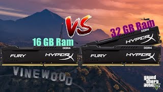 16 GB vs 32 GB Ram test GTA V 1600 mhz vs 2400 mhz [upl. by Aihtnamas935]