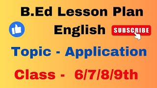 English daily lesson plan diary Class678Topic  ApplicationLesson plan bed english [upl. by Anyak]