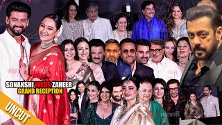 UNCUT  Sonakshi Sinha weds Zaheer Iqbal  Grand Reception  Salman Khan Kajol Rekha Family [upl. by Farrish]