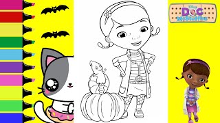 Coloring Doc McStuffins Happy Halloween Ghost Coloring Book Pages  Sprinkled Donuts JR [upl. by Roseline207]