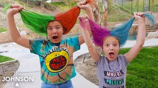 Kids Spray HAIR a CRAZY COLOR 😱 Fun Hairstyle [upl. by Renado]