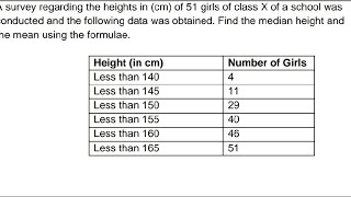 Find the median height and the mean using the formulae  Class 10 Statistics  Sample Paper 2020 [upl. by Connel897]