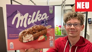 Milka Eis Strawberry Cheesecake am Stiel im Test [upl. by Sidonnie]