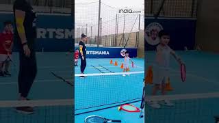 Sania Mirza Playing Tennis with her son 🥰❤️🏸ytshorts saniamirza [upl. by Perri]