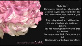 Nicki Minaj  Bed of Lies Lyrics ft Skylar Grey [upl. by Niuqaoj]