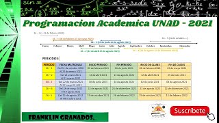 Programación Académica UNAD  2021 Periodos de formación [upl. by Moorish]