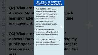 4 Most Common Job Interview Questions and Answers [upl. by Aettam472]