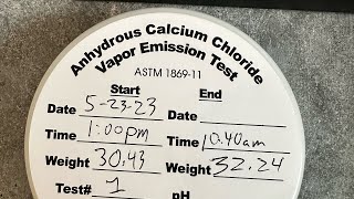 Calcium Chloride Test ASTM f1869  Testing For MVER  Orange County Calcium Chloride Test [upl. by Orsa651]