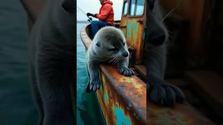 A cute animal entered the fishermen boat while going for fishing 🦦🦫🦭🪸🌊marinelifemagic cuteanimal [upl. by Frazer]