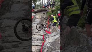 Is the Crans Montana Xc too risky What you think ucimtbworldcup xco mtb crash shorts [upl. by Mrots]