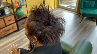 Her hair fell out because of permanent color and relaxer  How to fix damaged hair [upl. by Mozelle]