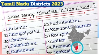 Tamilnadu District Names In English in 2023 District Names 2023 tamilnadu district [upl. by Pasia]