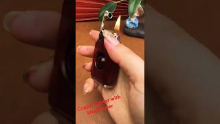 Copper lighter with wood cover  uniquelighter trending coolgedgets ytshorts [upl. by Schinica]