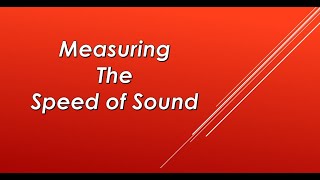 Measuring the Speed of Sound at PCC [upl. by Wilder]