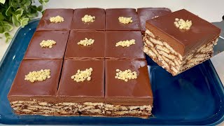 La torta più deliziosa di biscotti e cioccolato  niente COTTURA basta solo 10 minuti [upl. by Dever]