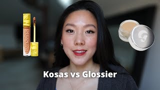 Kosas Revealer Concealer vs Glossier Stretch Concealer  Reviews comparison demos [upl. by Nossaj]