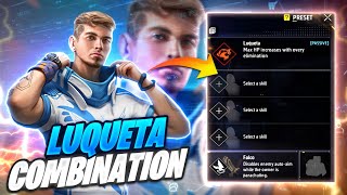 HOW TO LUQUETA CHARACTER SKILL COMBINATION 2024  BR RANK BEST CHARACTER COMBINATION IN FREE FIRE [upl. by Nona]