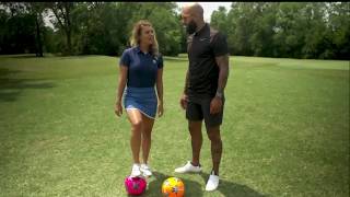 Tim Howard and Amanda Balionis Play Footgolf  2018 PGA Championship [upl. by Anen]