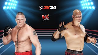 WWE 2K24 Unmasked Kane VS Brock Lesnar  One On One Match  WWE Championship [upl. by Eerbua]