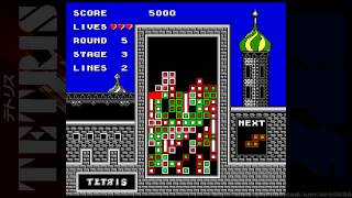 Tetris FC · Famicom video game port  gameplay session covering Stages 0 to 9 in Round 5 🎮 [upl. by Berkly208]