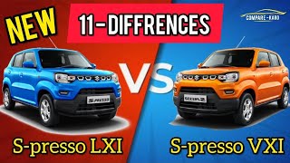 S presso Lxi vs Vxi 2022 🔥 Detailed Comparison Of S presso In Hindi [upl. by Chrisy]