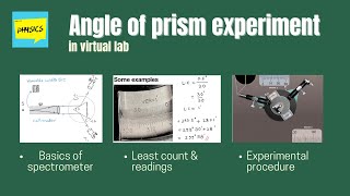 How to read spectrometer scale  angle of prism using spectrometer  virtual lab [upl. by Ehttam]