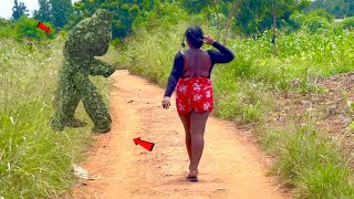 She almost had a Panic Attack from the SCARE Bushman Prank Scaring People [upl. by Hayman]