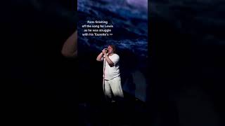 Lewis Capaldi Struggles His Tourettes Live On Stage Fans Help Finishing The Song [upl. by Anaela382]