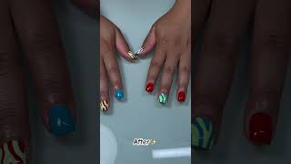 Polygel Nail Transformation✨ polygelnails gelnaildesigns abstractnails nailtransformation [upl. by Maighdlin]