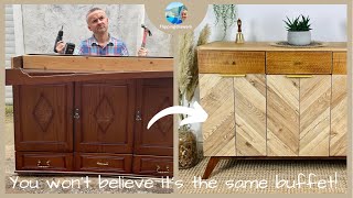 Amazing buffet Makeover  How to upgrade old furniture [upl. by Leehar]