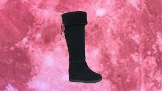 UGG Womens Classic Femme OTK Lace OverTheKnee Boot Black [upl. by Einnoc]