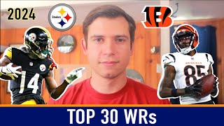 TOP 30 WR RANKINGS  2024 Fantasy Football [upl. by Partan111]