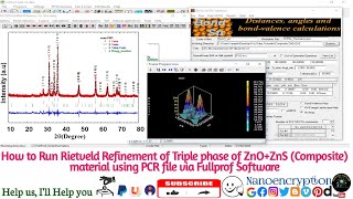 How to run Rietveld refinement of triple phase ZnOZnS material using pcr file via Fullprof Software [upl. by Yerbua]