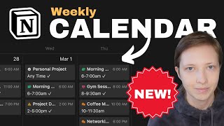 New Notion Feature Weekly Calendar for Task Planning Free Template [upl. by Litta]