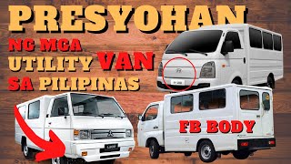 Utility Van Price List Philippines 2021  FB BODY Price List [upl. by Ellak80]