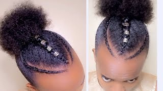 Simple Cornrows Natural Hair Hairstyle [upl. by Tadich]