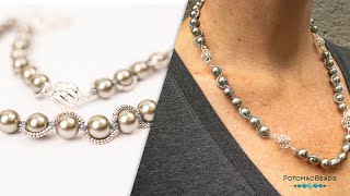 Whispering Pearls Necklace  DIY Jewelry Making Tutorial by PotomacBeads [upl. by Robenia]