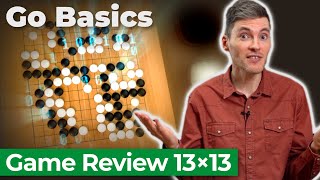 Game of Go on 13×13 with Commentary  Go Basics Summary [upl. by Naanac432]