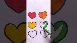 Rainbow 🌈 Heart ❤️ 🧡 💛 💚 💙 💜 Drawing for Kids kidsvideo shorts [upl. by Leirbaj398]