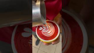 RED VELVET LATTE ART Slowsetta latteart [upl. by Down]