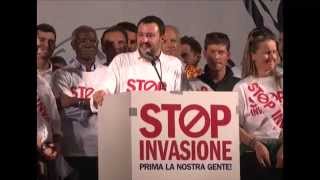 STOP INVASIONE  INTERVENTO DI MATTEO SALVINI MILANO 18102014 [upl. by Lovash833]