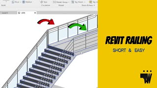 Revit Railing  How to add railing to stairs in Revit [upl. by Olzsal293]