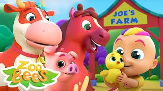 Old Farmer Joe Had A Farm  Joes Farm Song For Kids  Nursery Rhymes and Baby Songs with Zoobees [upl. by Kelwen577]