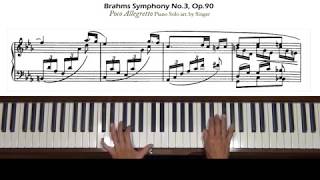 Brahms Symphony No 3 Poco Allegretto arr Singer Piano Tutorial [upl. by Shute]