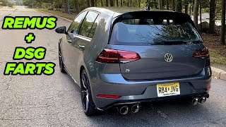 MK75 Golf R Remus Exhaust Sounds  DSG Farts [upl. by Haff]